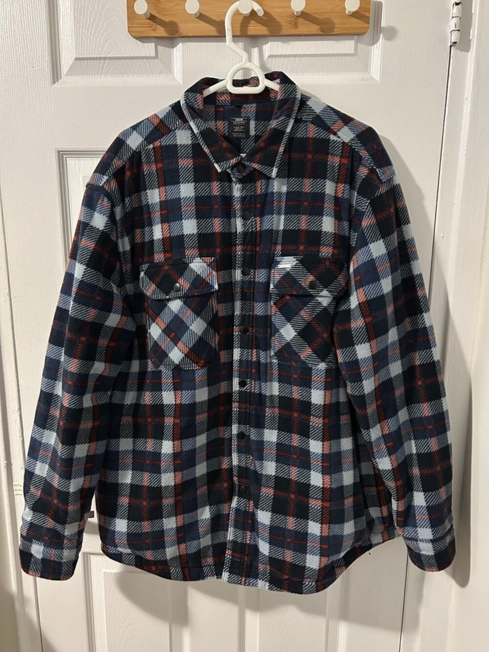 Point Zero Blue and Red Plaid Fleece Jacket - Size XL